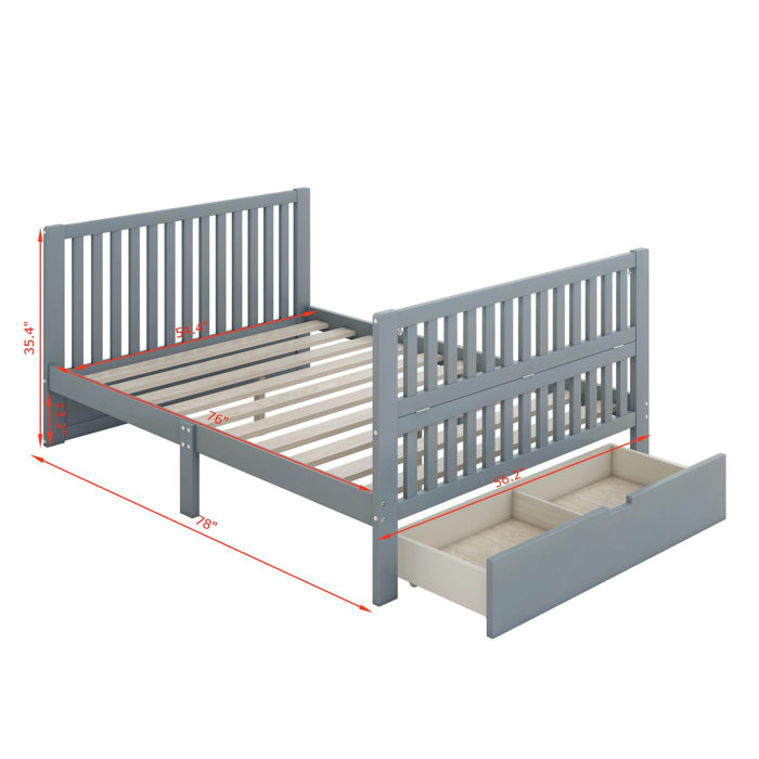 Latitude Run® Leya Convertible Crib/Full Size Bed with Drawers Wayfair